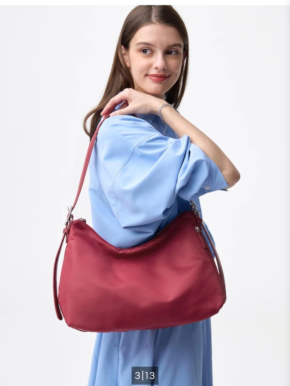 Everyday Soft Hobo Shoulder Bag - Wine Red